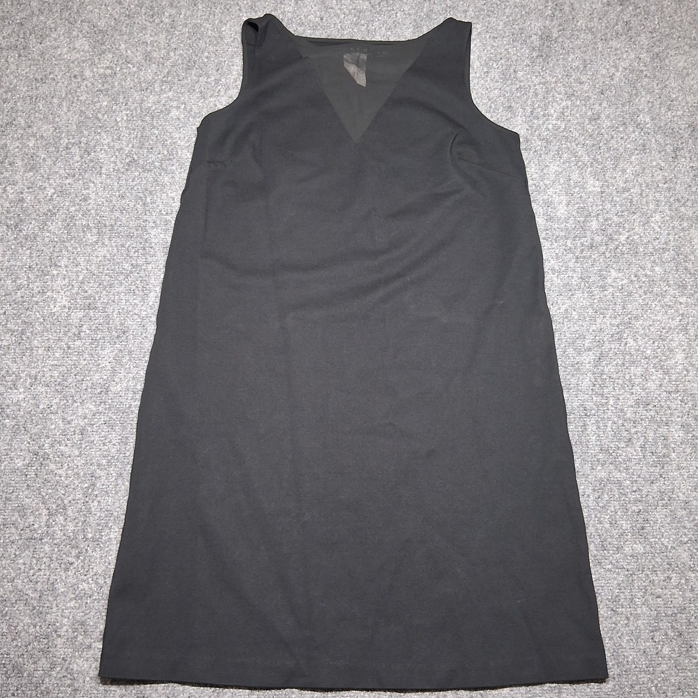 Lauren Ralph Lauren Shift Dress Women's Medium Black Boat V-Neck
